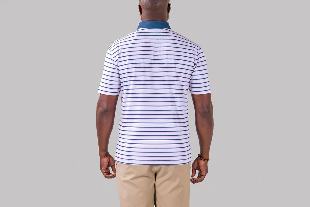 Fairway Stripe Polo (Indigo Blue)