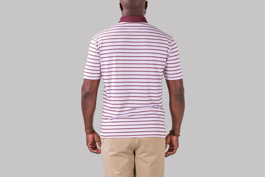 Fairway Stripe Polo (Maroon)