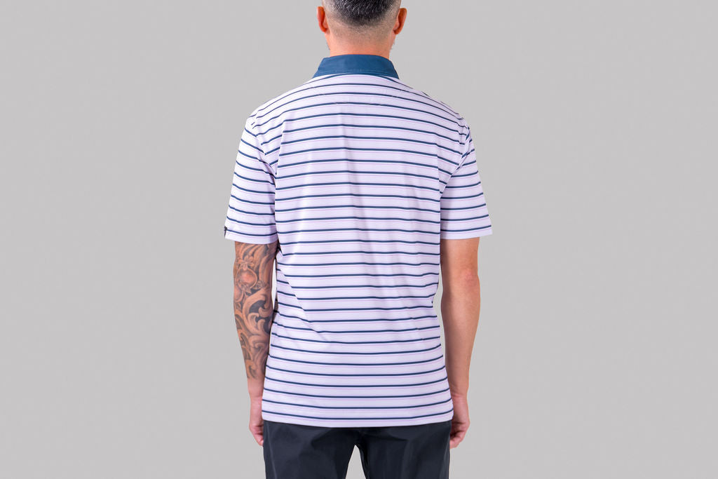 Fairway Stripe Polo (Indigo Blue)