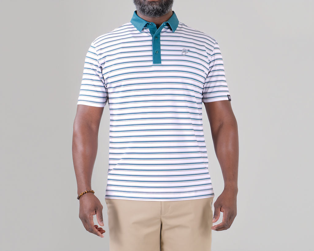 Fairway Stripe Polo (Atlantic)